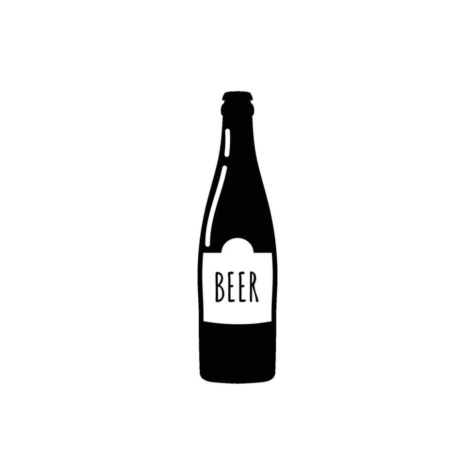 beer bottle vector isolated on white background.