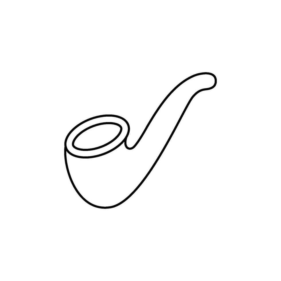 moking Pipe with Chamber, Thin Hollow Stem and Mouthpiece vector illustration on white background