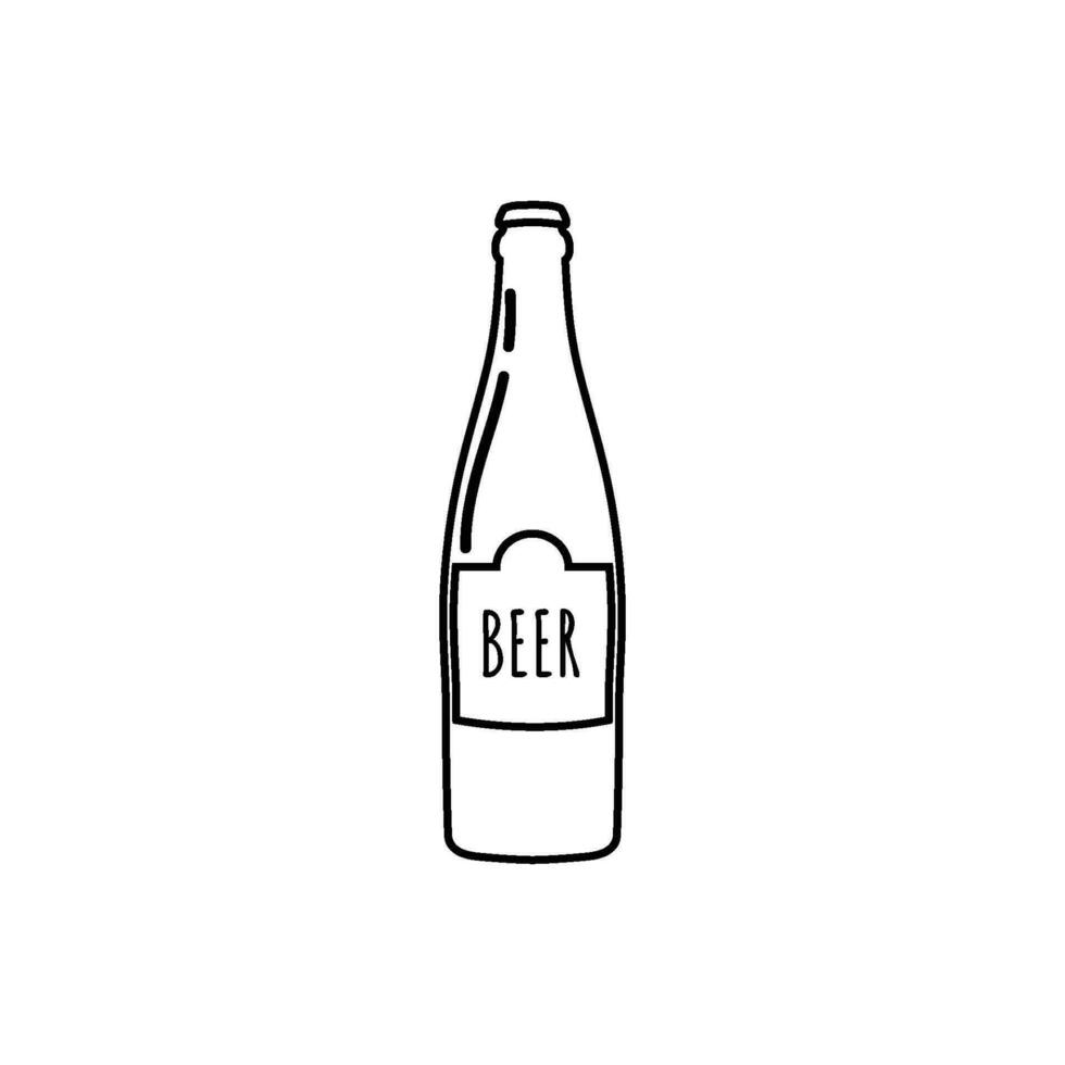 cerveza botella vector aislado en blanco antecedentes.