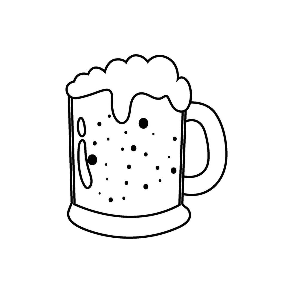 vaso de cerveza. vaso lleno con rubio cerveza y espuma. vector