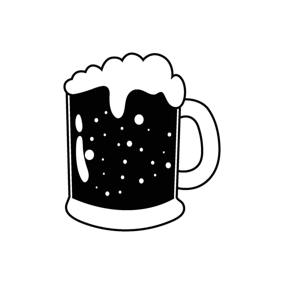 vaso de cerveza. vaso lleno con rubio cerveza y espuma. vector