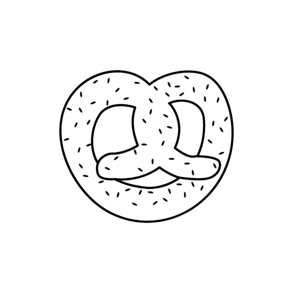 Bavarian pretzel vector illustration on white background