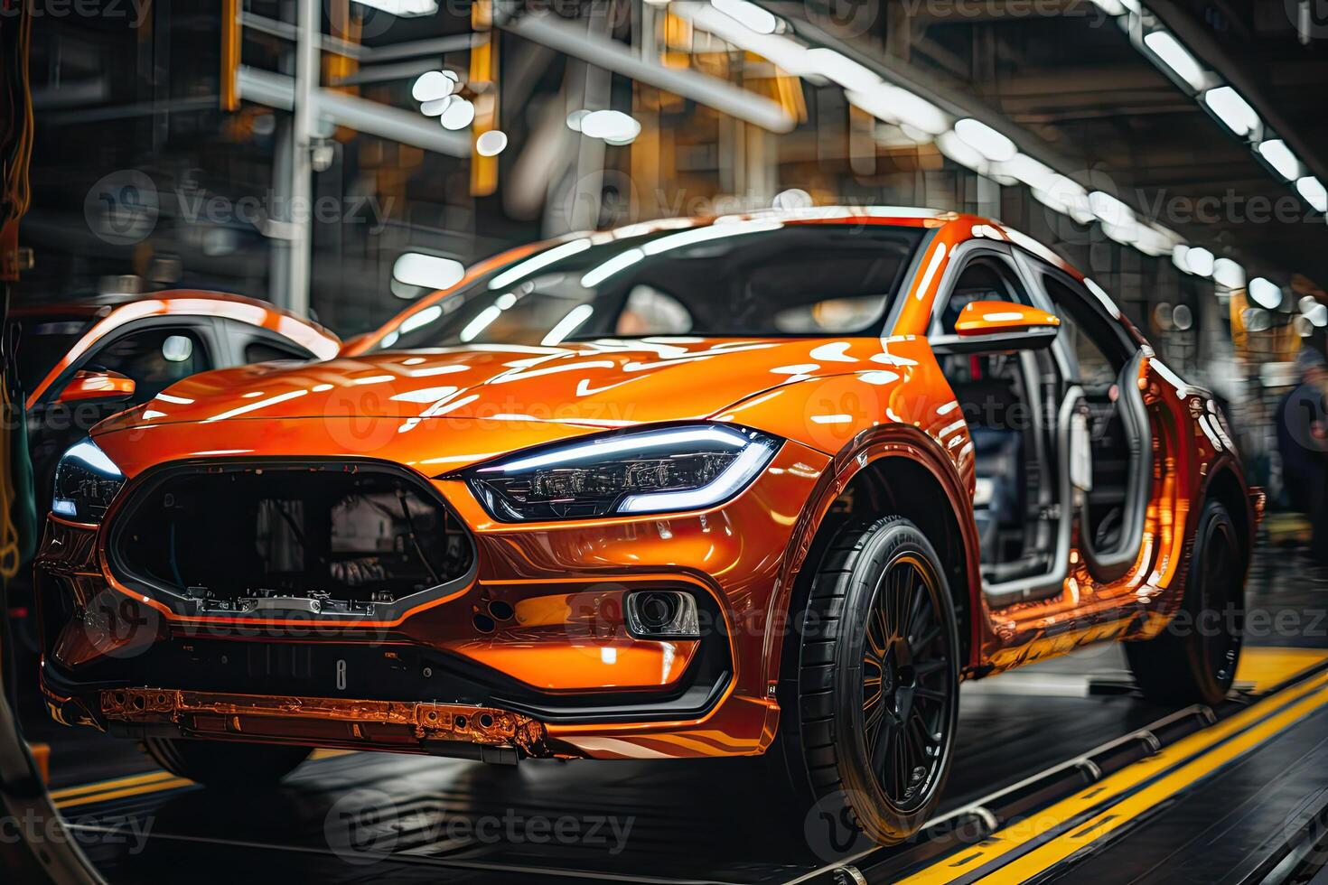 Car service. Car in workshop. Auto repair. Automotive industry. photo