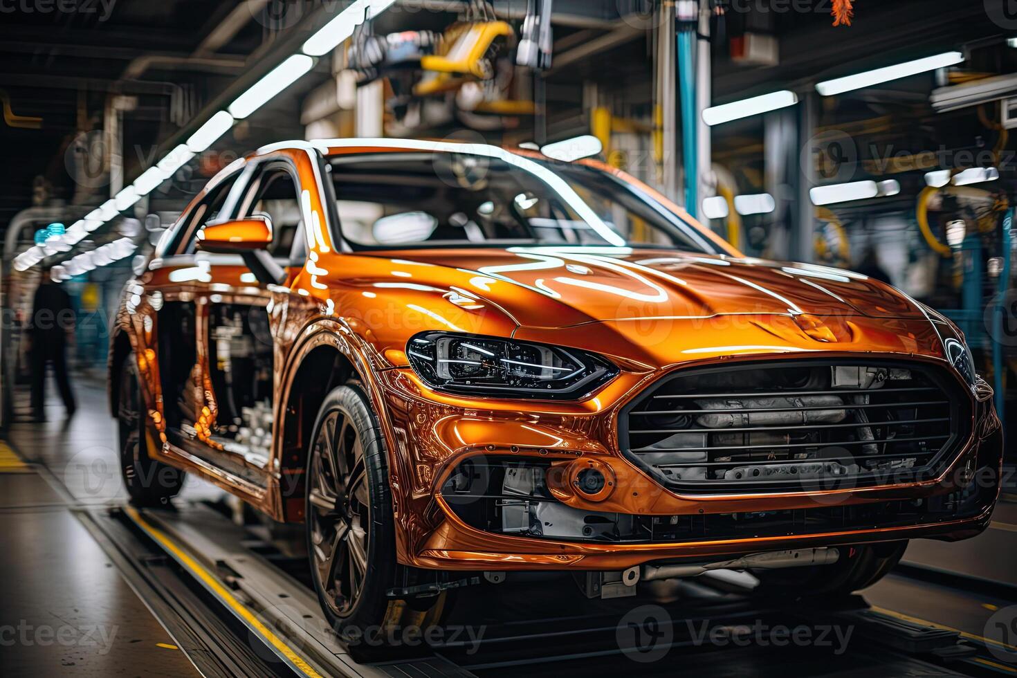 Car service. Car in workshop. Auto repair. Automotive industry. photo