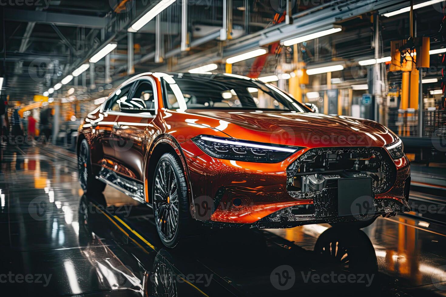 Car service. Car in workshop. Auto repair. Automotive industry. photo