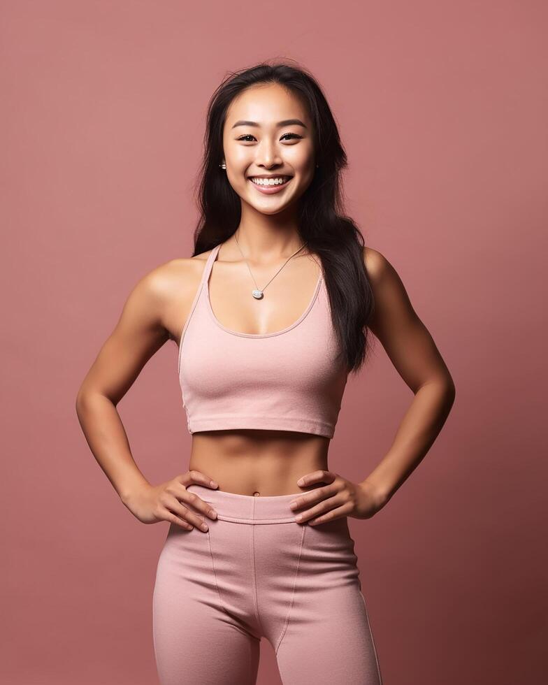fit woman, workout in gym. photo