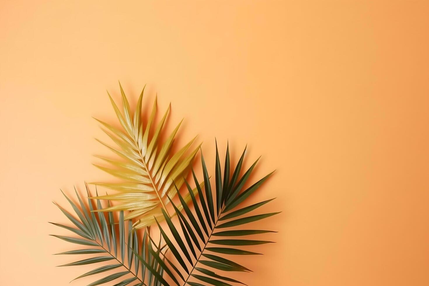 palm leaf background. Ai generated photo