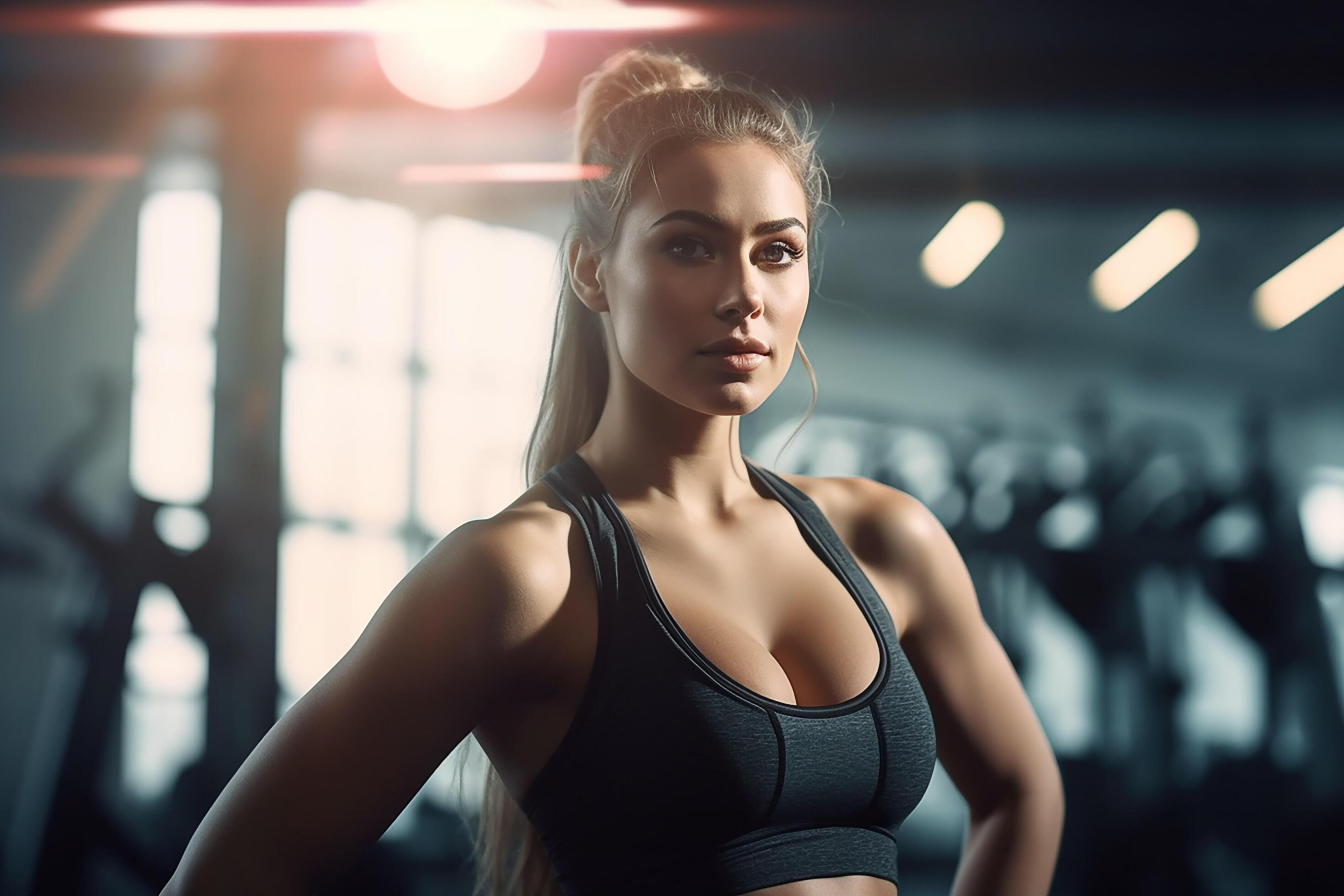 fit woman, workout in gym. AI Generated 26379497 Stock Photo at Vecteezy