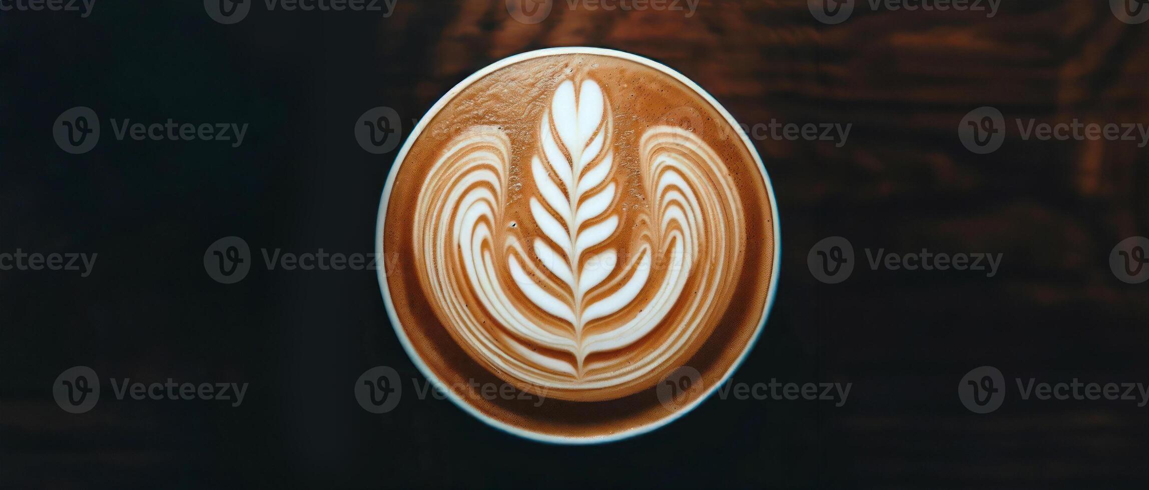 , , directly above a coffee cup assortment with creative foam art, cappuccino, mocha, latte with frothy foam, hot coffee, milk foam, flat lay in dark background photo