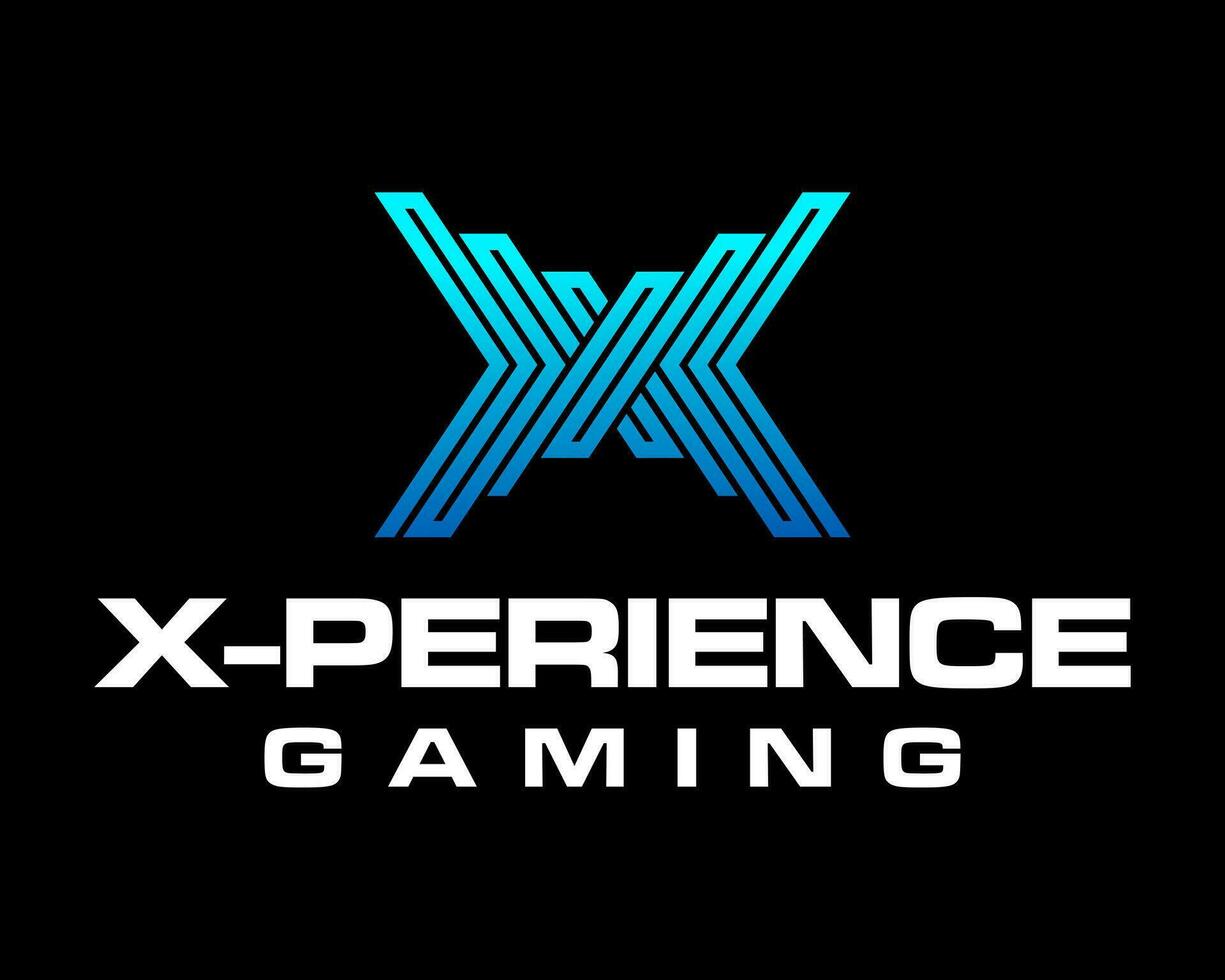 Letter X monogram geometric gaming logo design. vector