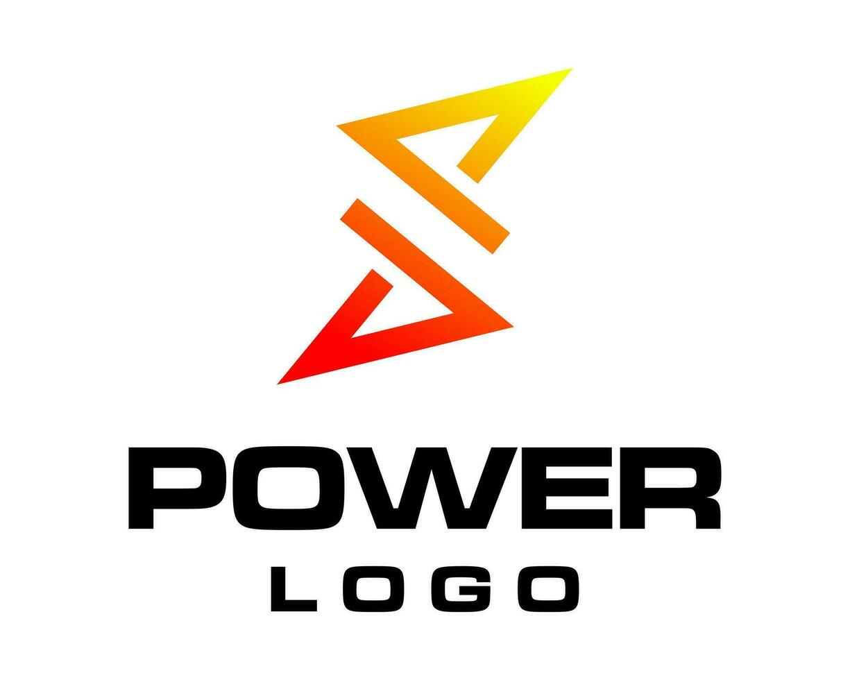 Letter P monogram electric power lighting bolt logo design. vector