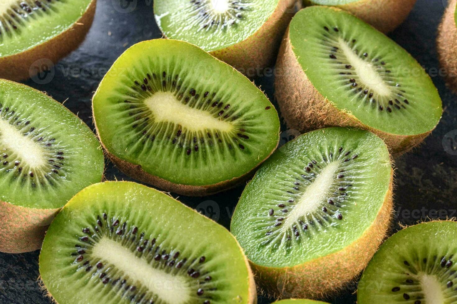 Luscious CloseUp of Freshly Cut Kiwi Fruit in Brilliant 4K Resolution