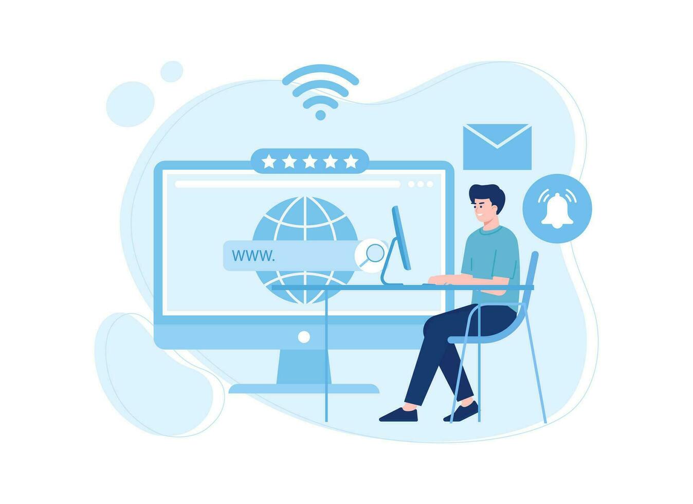 Feedback review concept flat illustration vector
