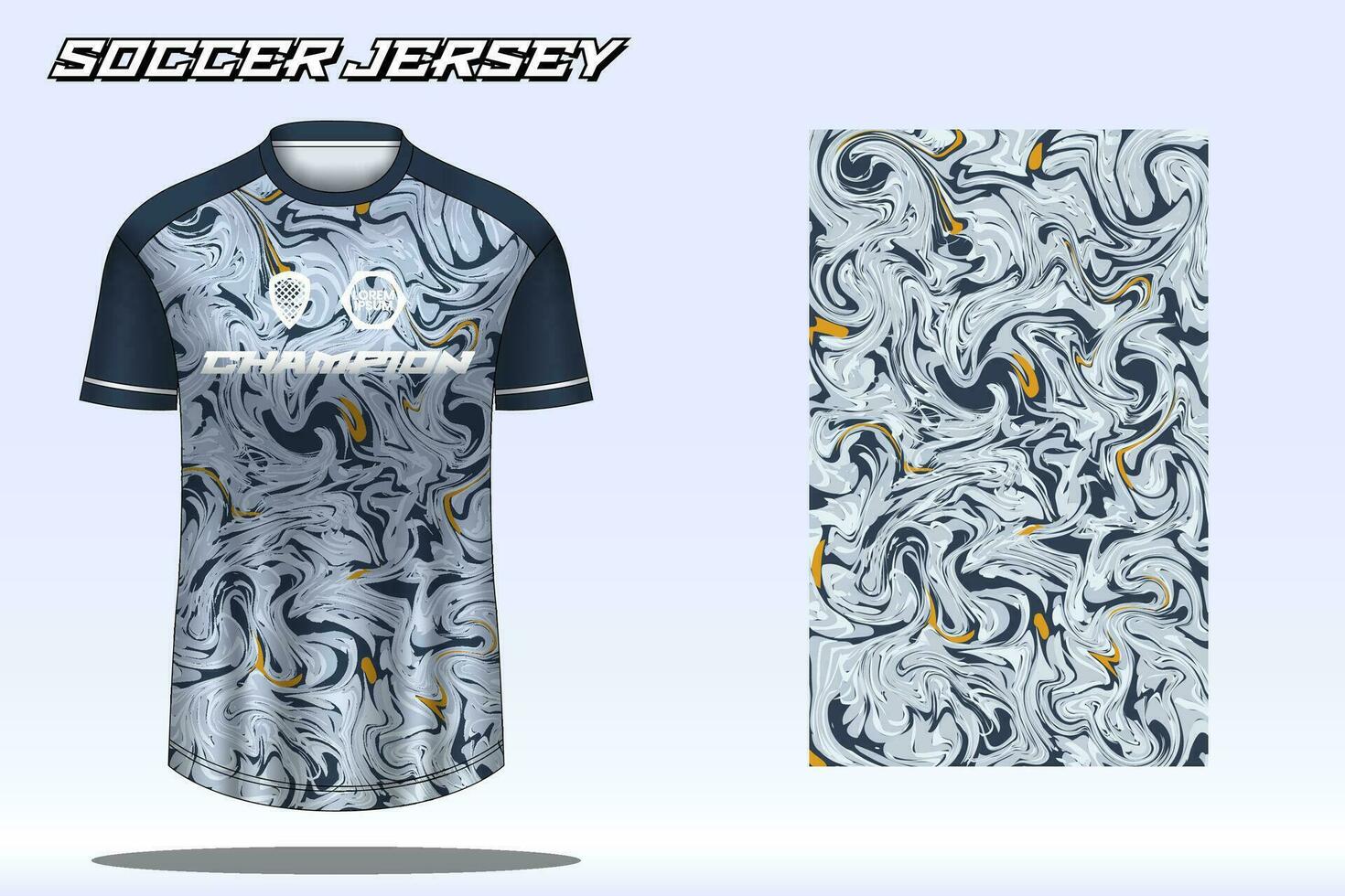 Soccer jersey sport t-shirt design mockup for football club vector