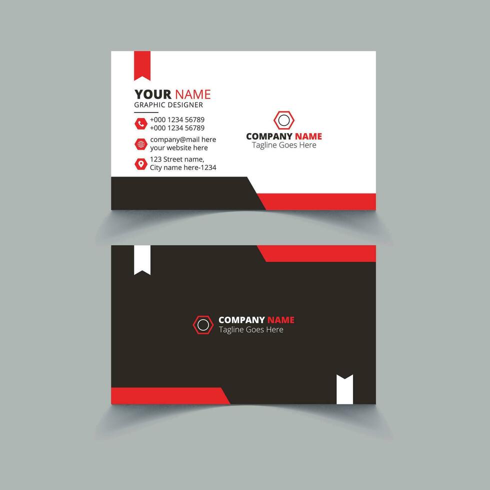 Professional Red Business card template vector