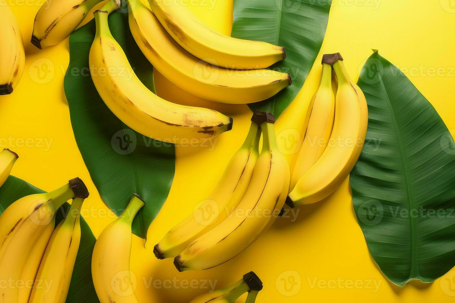 Yellow banana pattern. Generate Ai photo