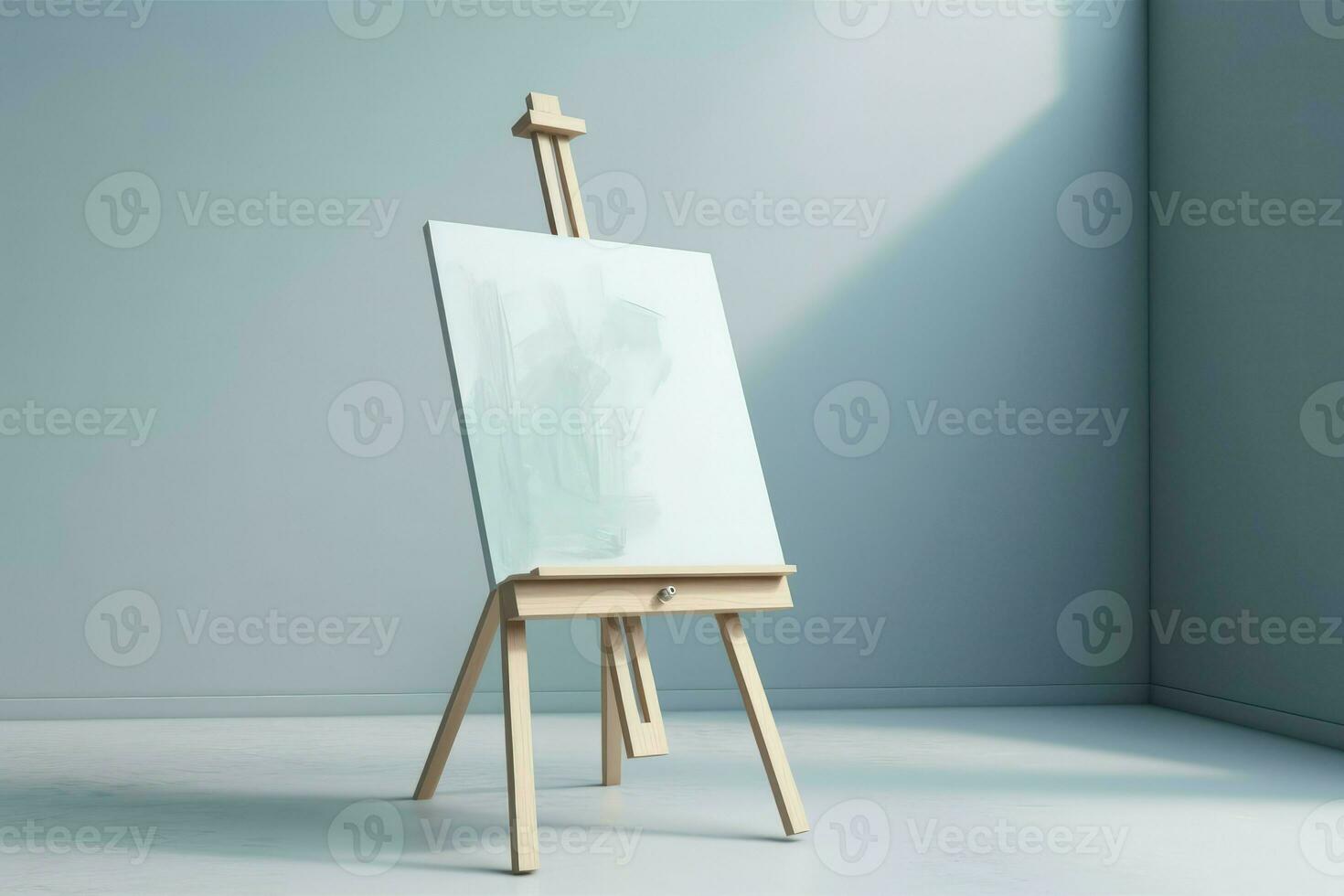 Wooden easel blank. Generate Ai photo