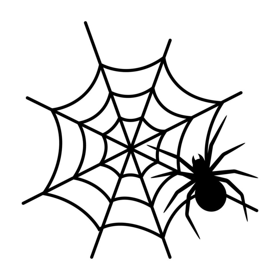 telaraña con araña vector icono aislado en blanco antecedentes
