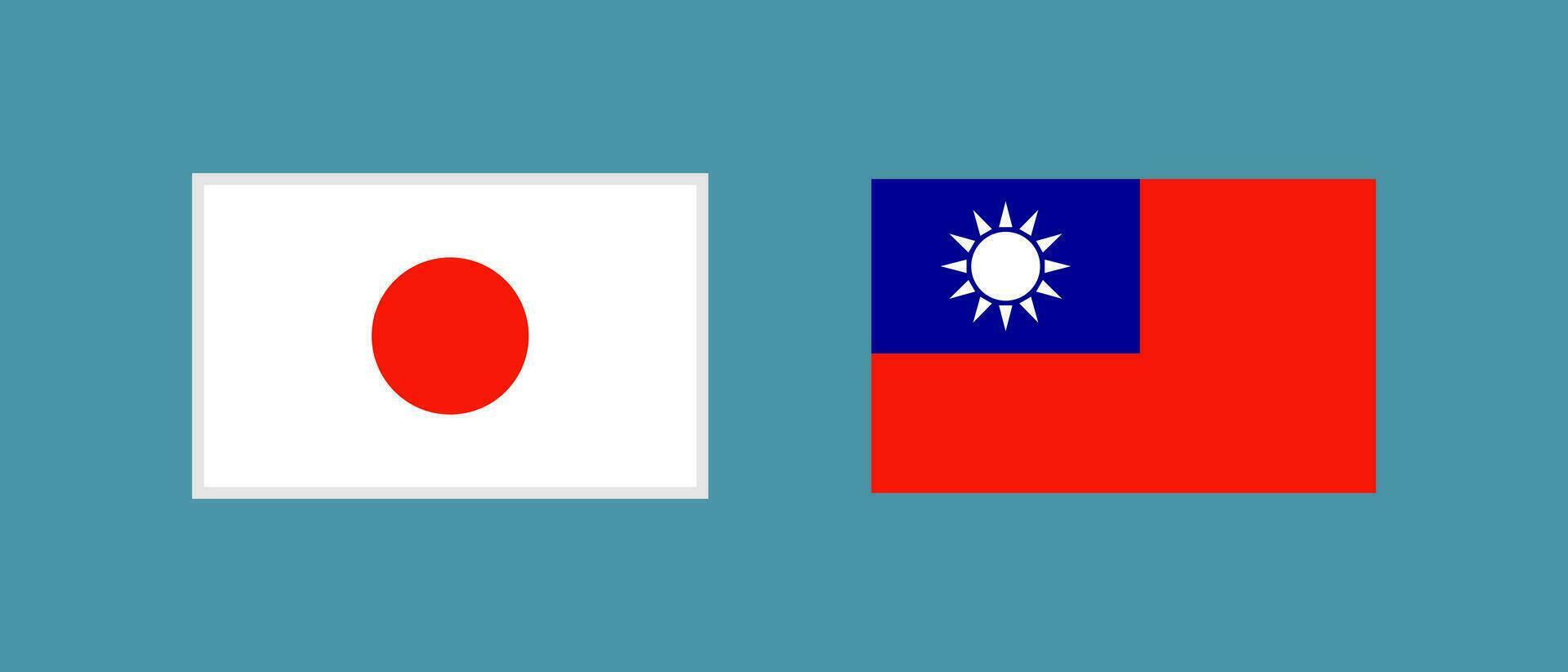 Set of Japanese and Taiwanese flags. Vector. vector