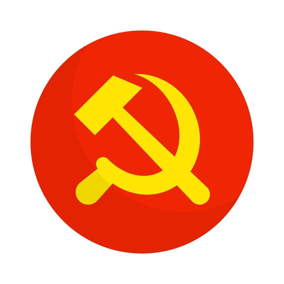 Round communism icon. Communist Party. Hammer and sickle. Vector ...