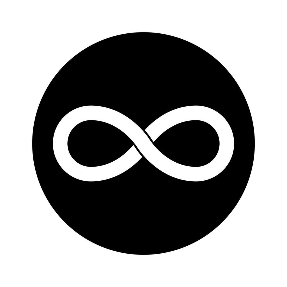 Round infinite silhouette icon. Vector. vector