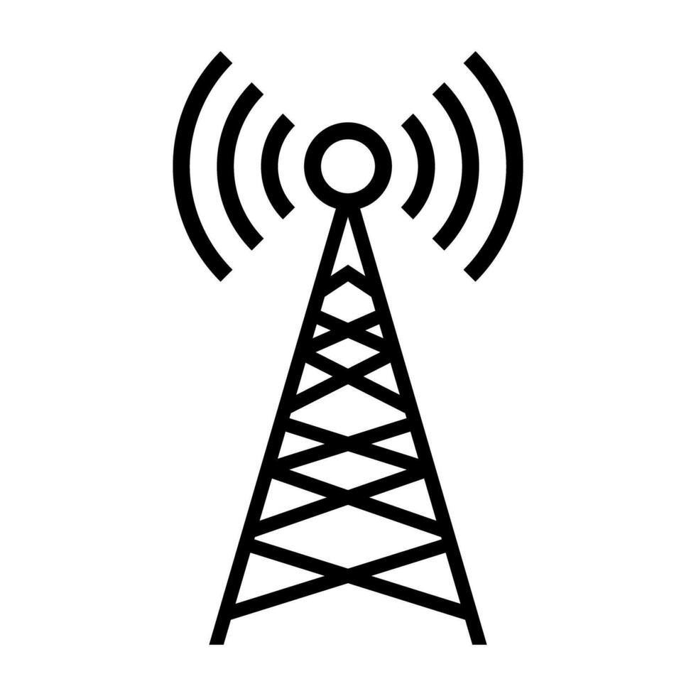 Radio transmission tower. Communication tower. Cellular operator sign. Vector. vector