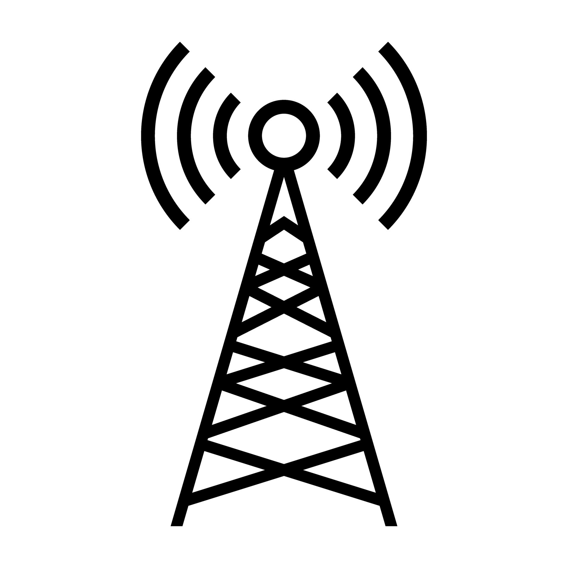 Radio transmission tower. Communication tower. Cellular operator sign