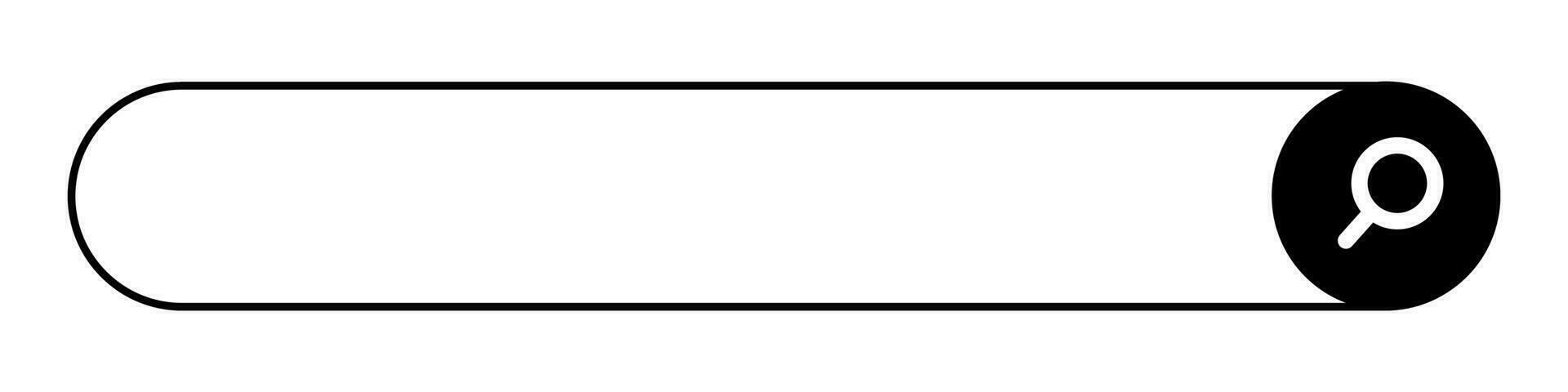 A search box with a wide search field and a magnifying glass search button. Internet search bar. Vector. vector