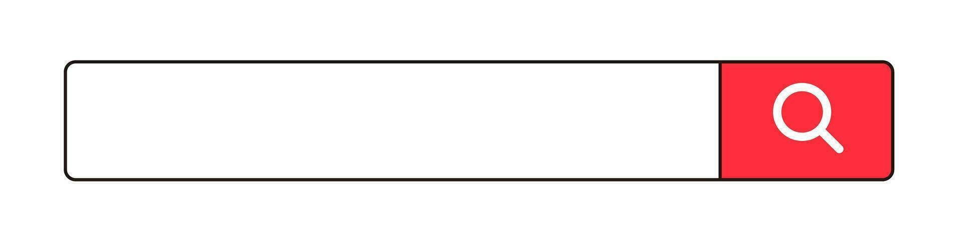 Search bar with red magnifying glass search button. Vector. vector