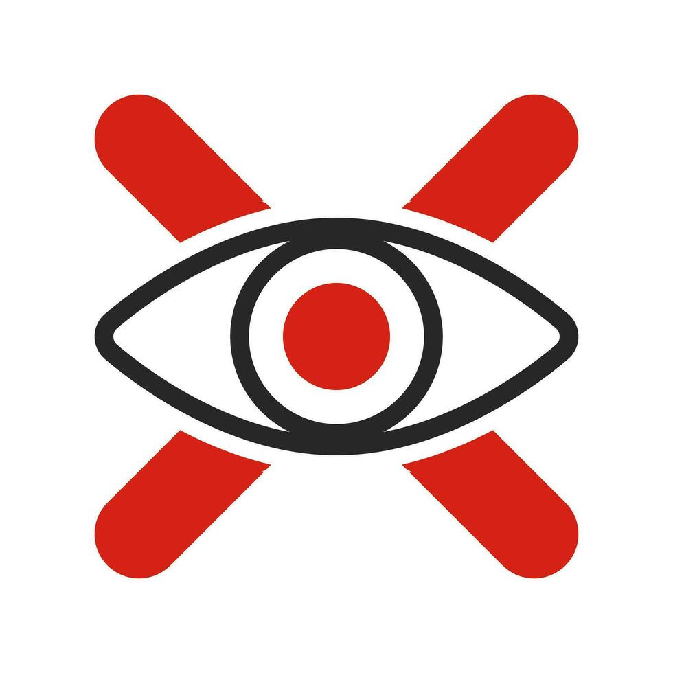 Please do not look. Eye and cross mark icon. Vector. vector