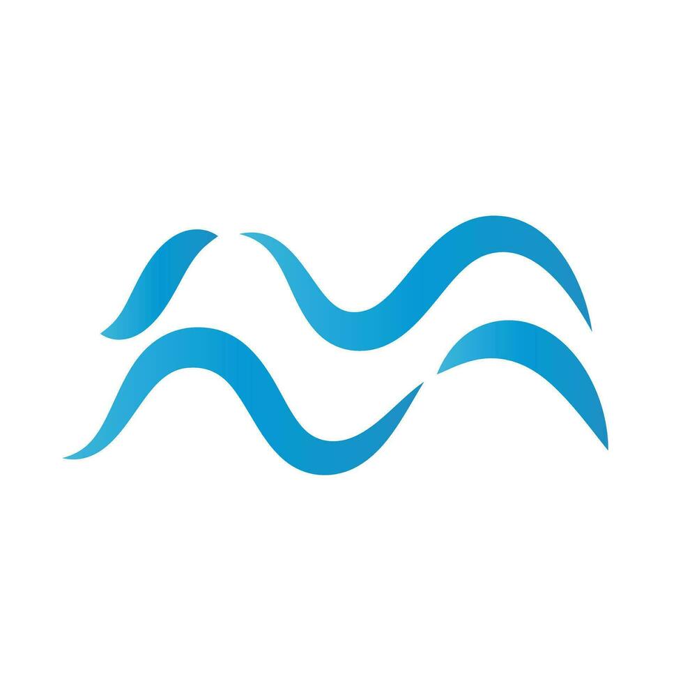 Modern sea symbol. Sea waves. Vector. vector