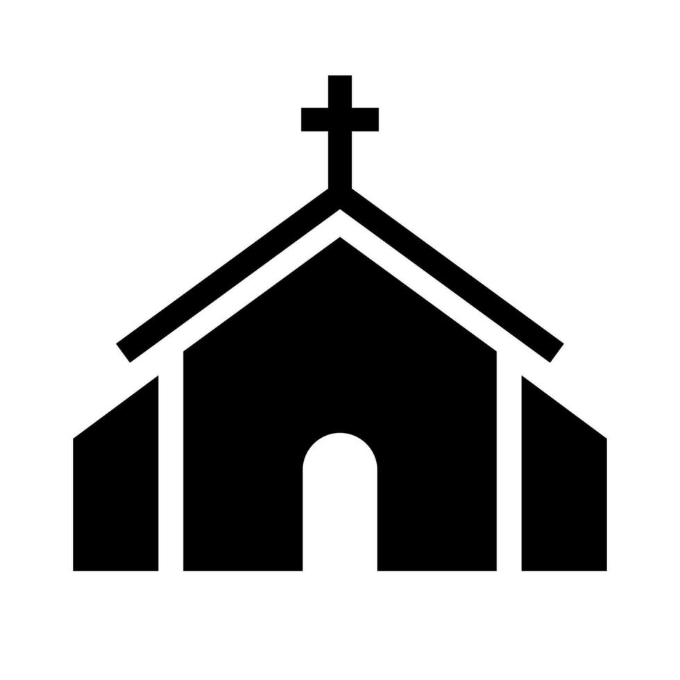 Church silhouette icon. Chapel. Christian. Vector. vector