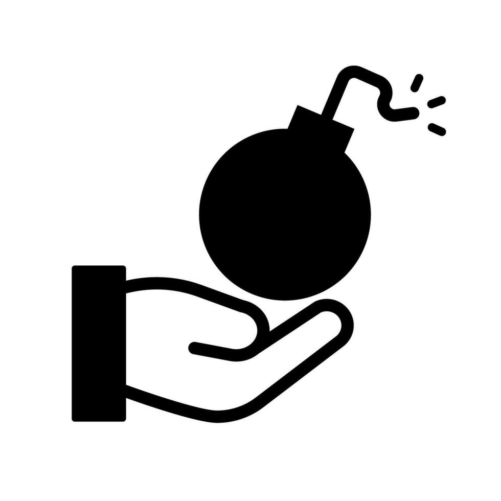 Bomb and hand icon. Vector. vector