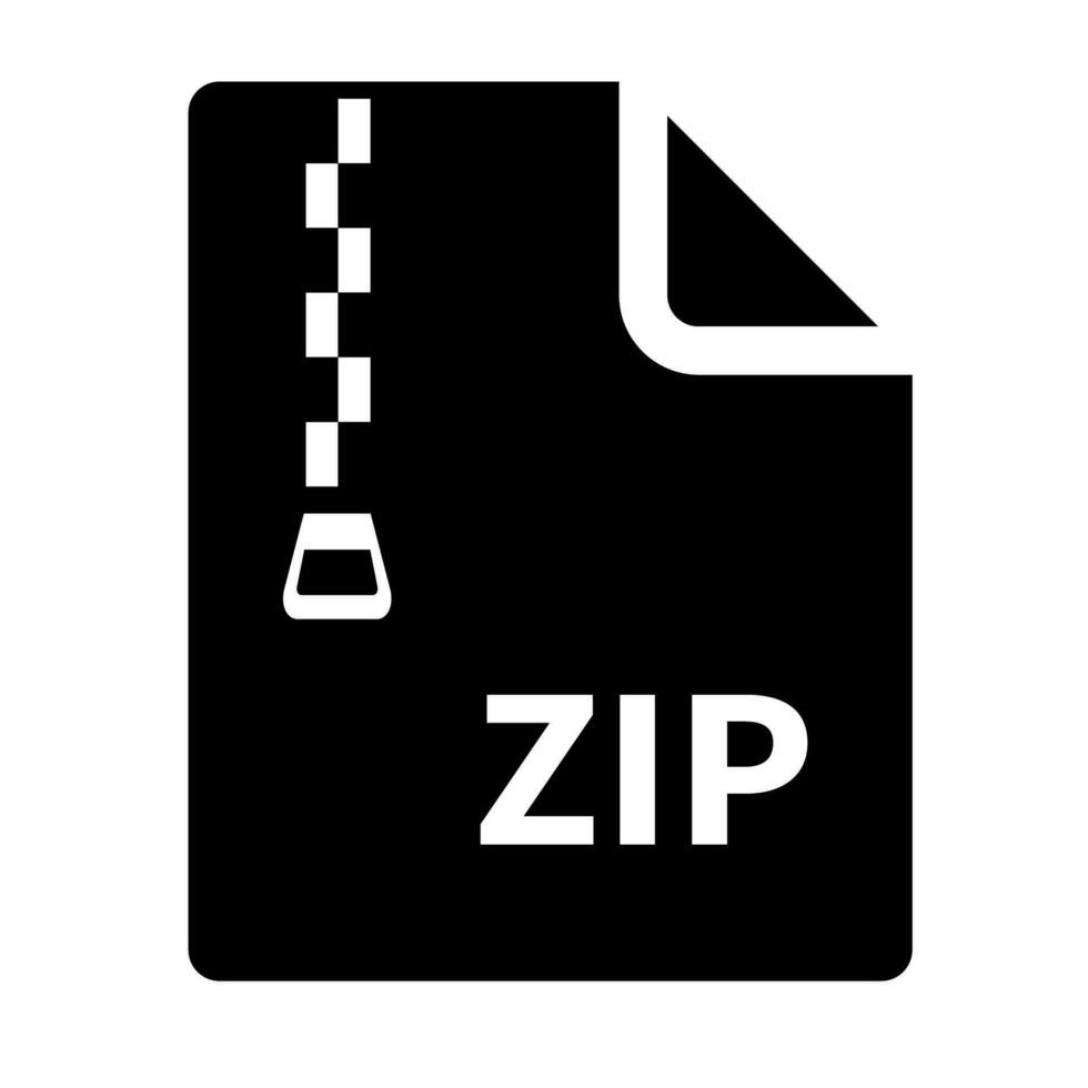 ZIP file silhouette icon. Data compress Archive format. Vector. vector