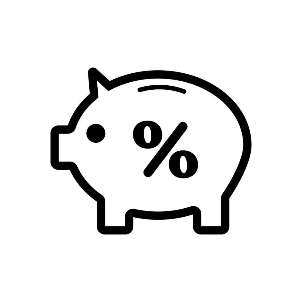 Piggy bank with percentage sign. Vector. vector