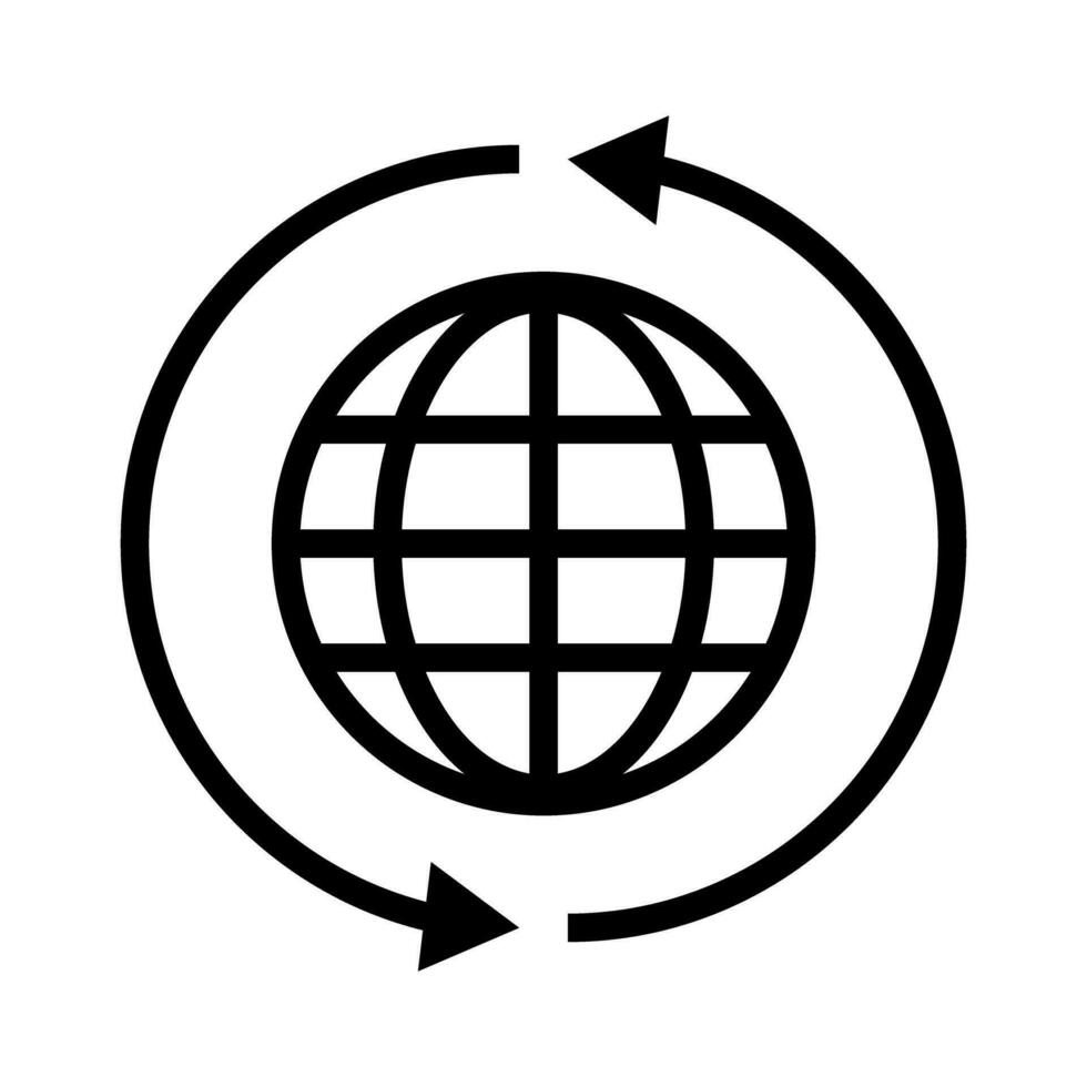 Browser icon and rotating arrow. Reload and refresh. Vector. vector