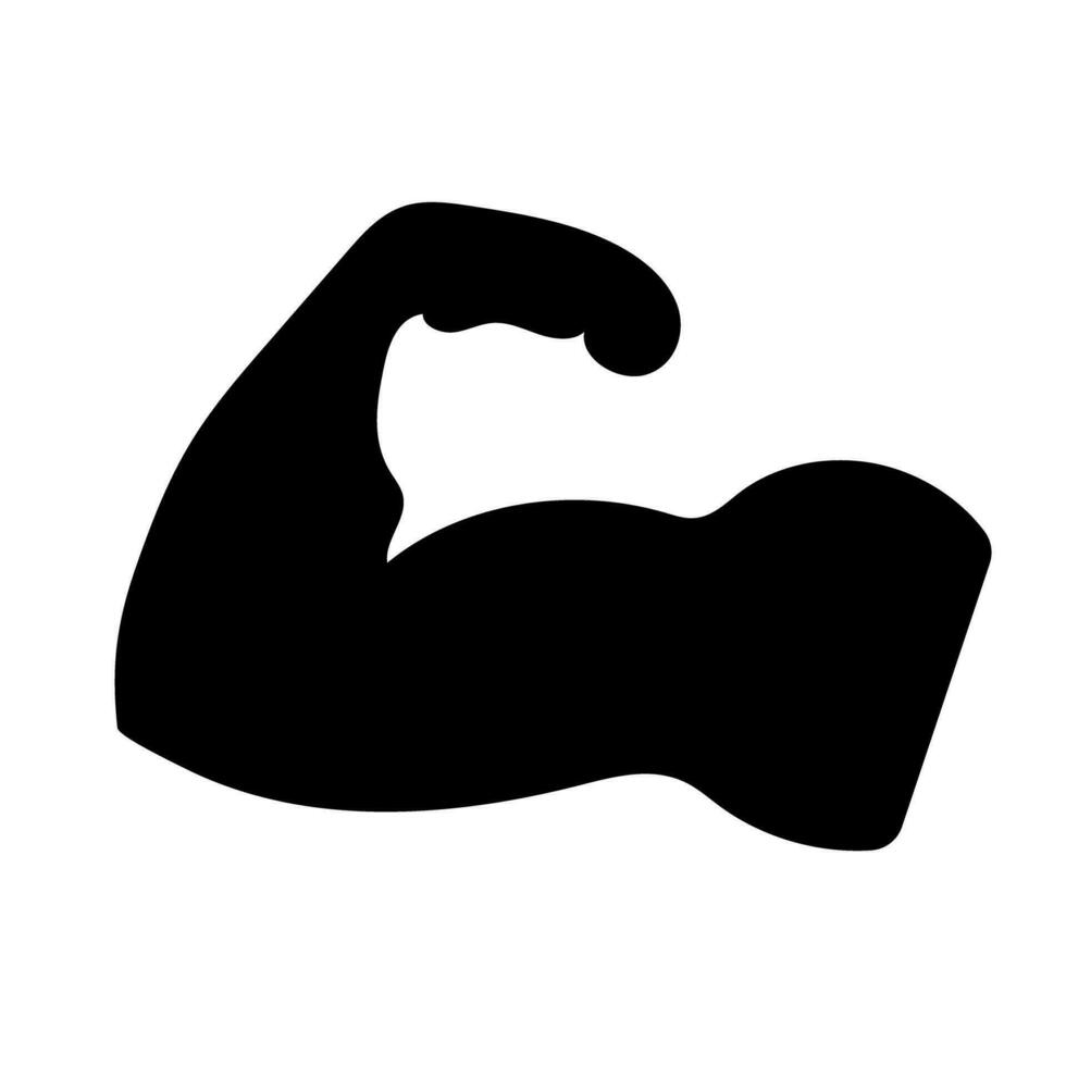 Strength training silhouette icon. Upper arm biceps. vector. vector