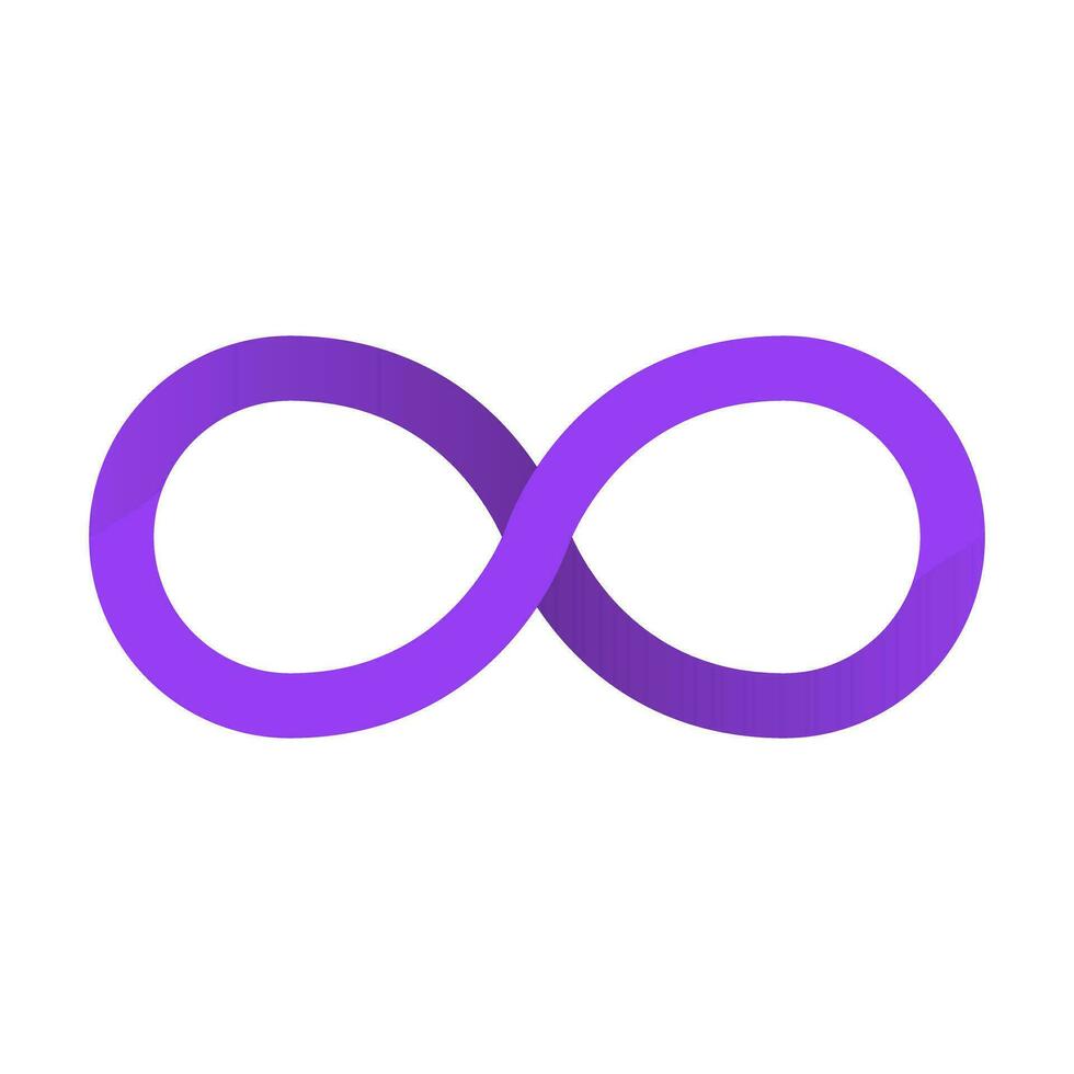 Modern purple infinite mark icon. Unlimited. Vector. vector