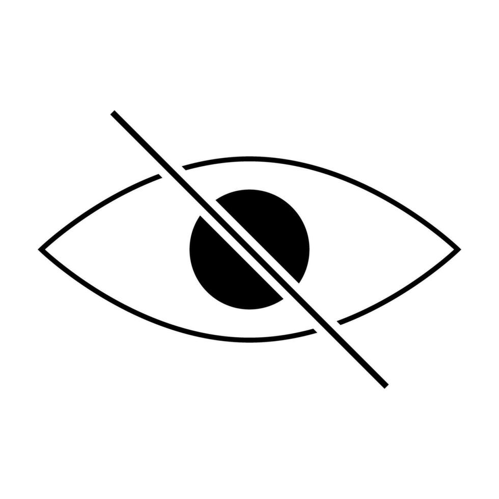 Simple hidden eye icon. Vector. vector