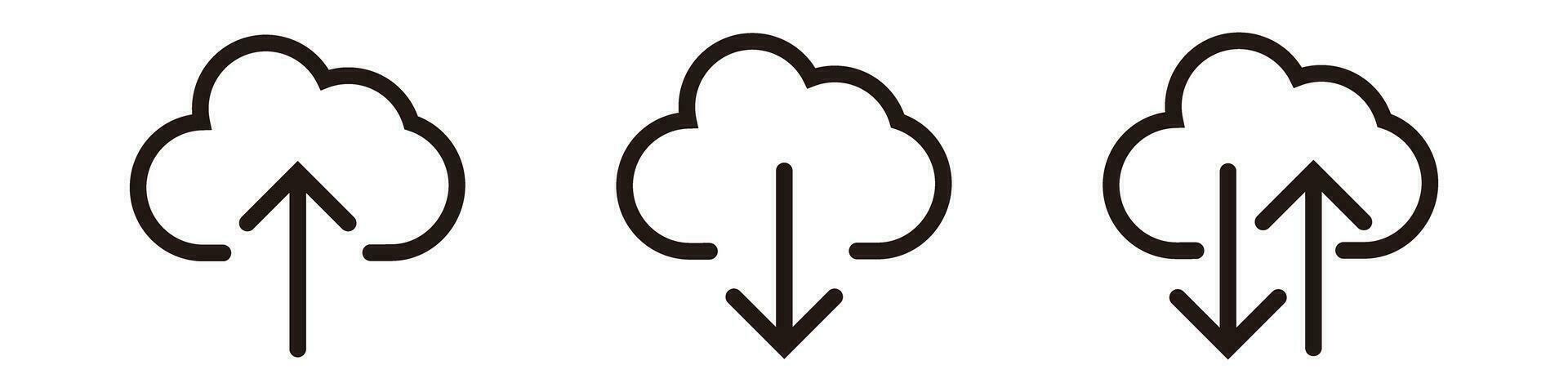 Cloud upload and download and synchronous icons. Vector. vector