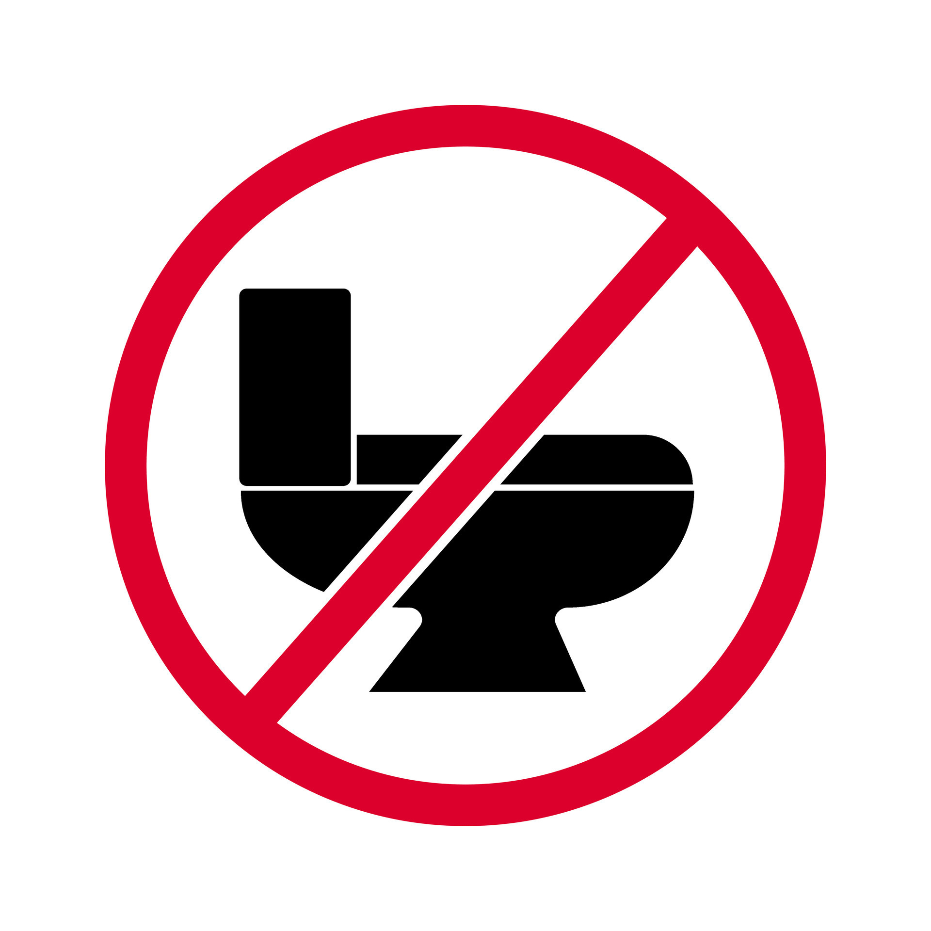 Restroom not available. Restroom out of order. Toilet prohibited