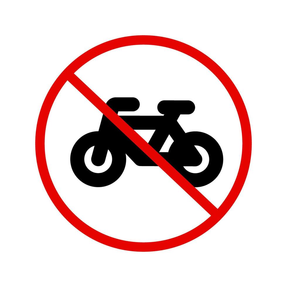 Bicycle parking prohibited area. Bicycle use prohibited. Vector. vector