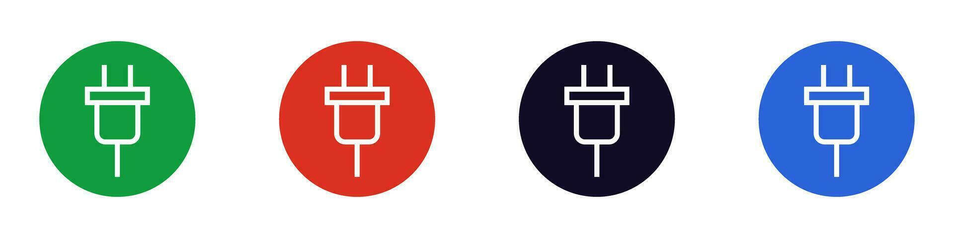 Outlet Icon Set. Charging and plug. Vector. vector