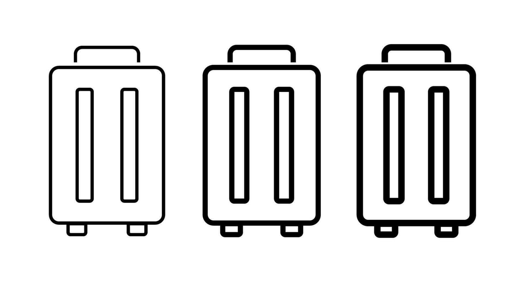 Suitcase icon set with different line thicknesses. Luggage. Vector. vector