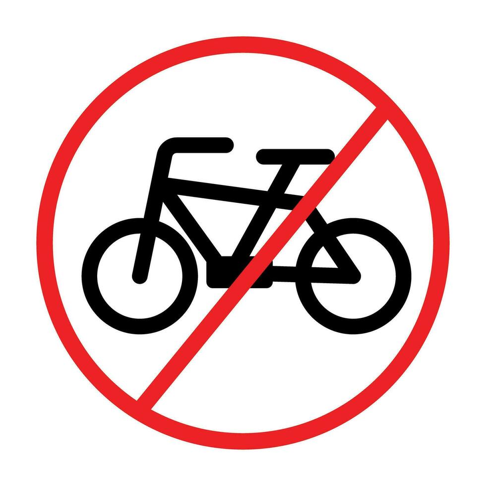 Bicycle prohibited mark. Bicycle parking not allowed. Vector. vector