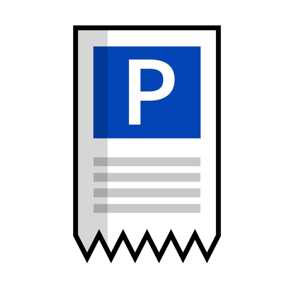 Flat design parking ticket icon. Vector. vector