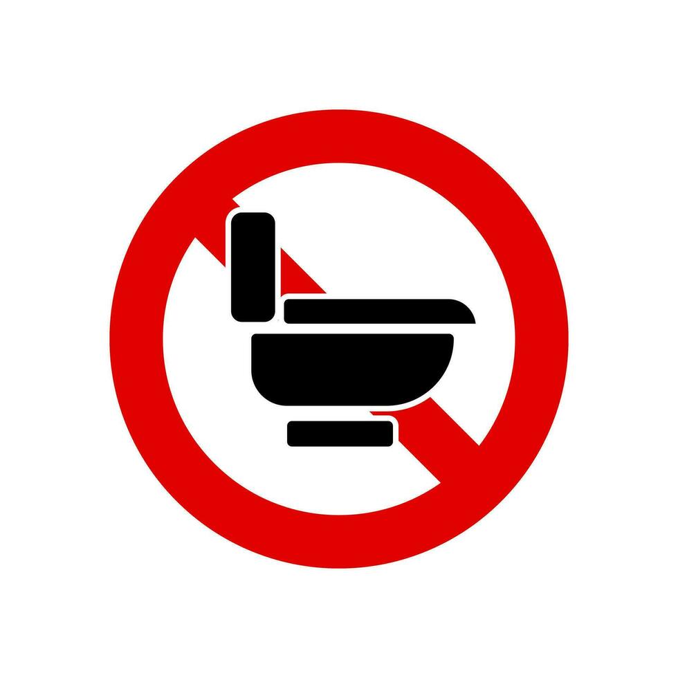 No toilet bowl icon.  Bathroom prohibited. Vector. vector