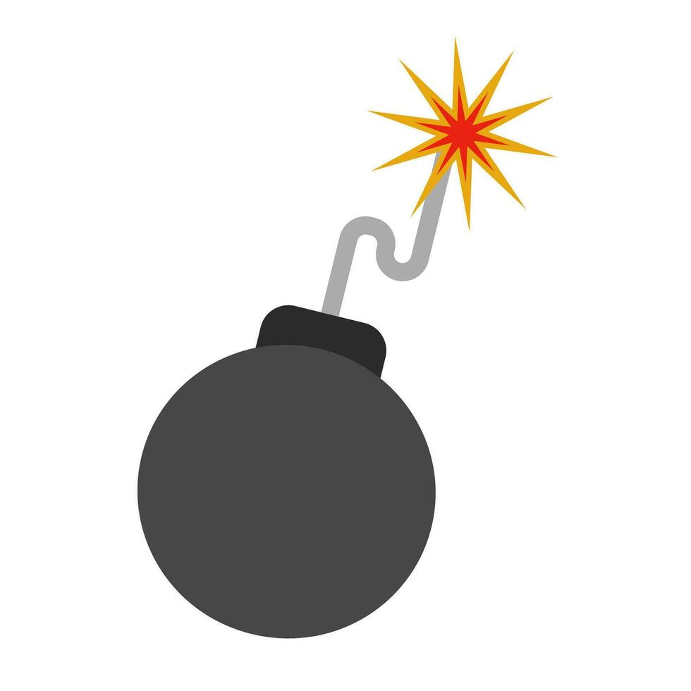 fuego encendido bomba icono. peligroso material. vector. vector