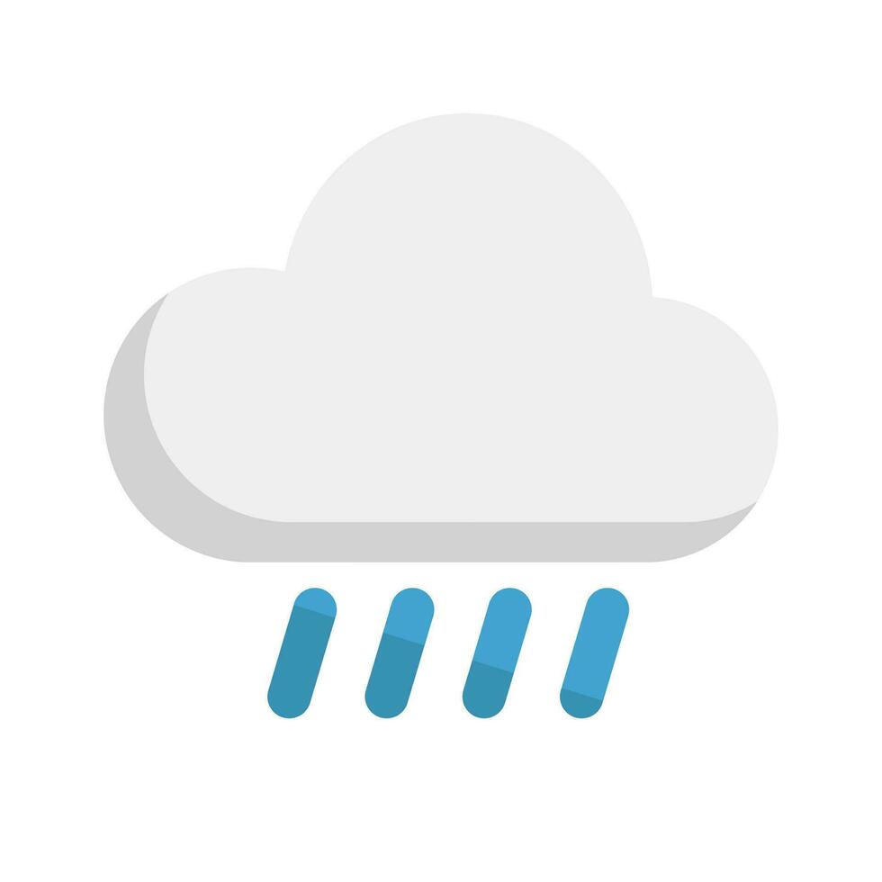 Flat design cloudy cloud and rain icon. Precipitation amount. Vector. vector