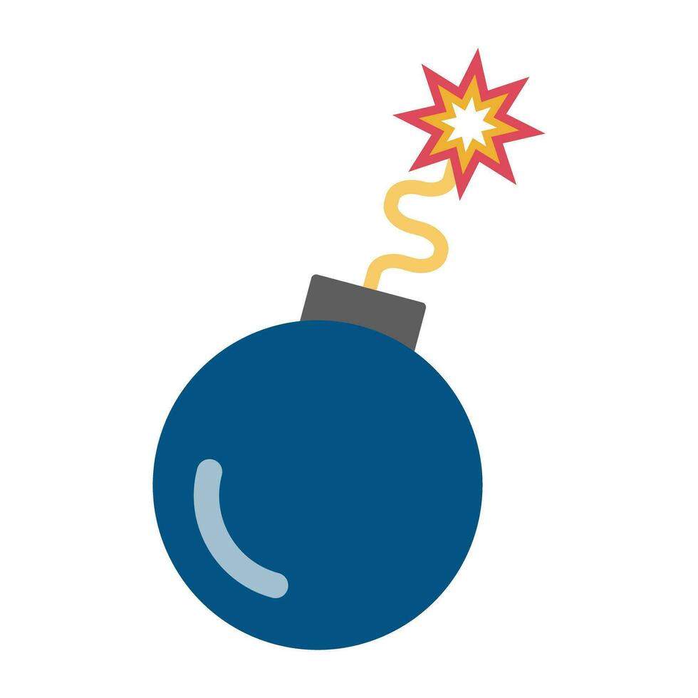 Ignited bomb. A bomb just before detonation. Vector. vector